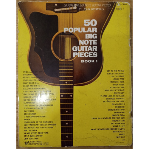 50 Popular Big Note Guitar Pieces Noter
